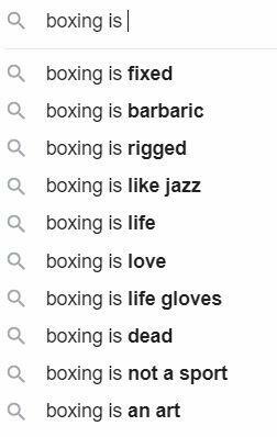 Boxing is...
