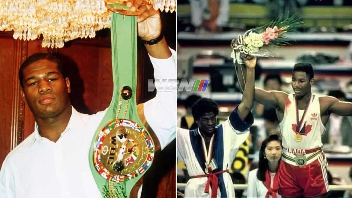 Riddick Bowe WBC belt trash and Lennox Lewis Olympics