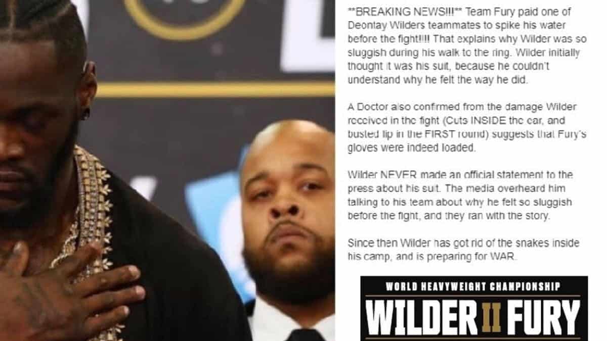 Deontay Wilder cheat allegations against Fury