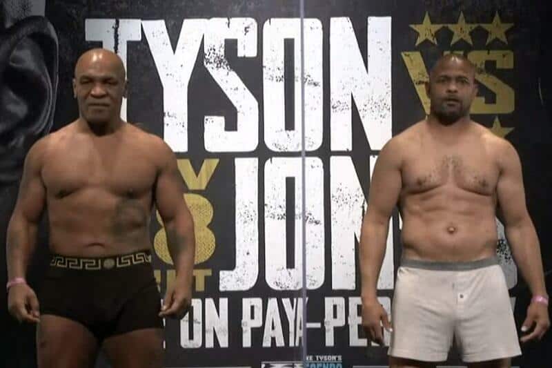 Mike Tyson Roy Jones weigh in
