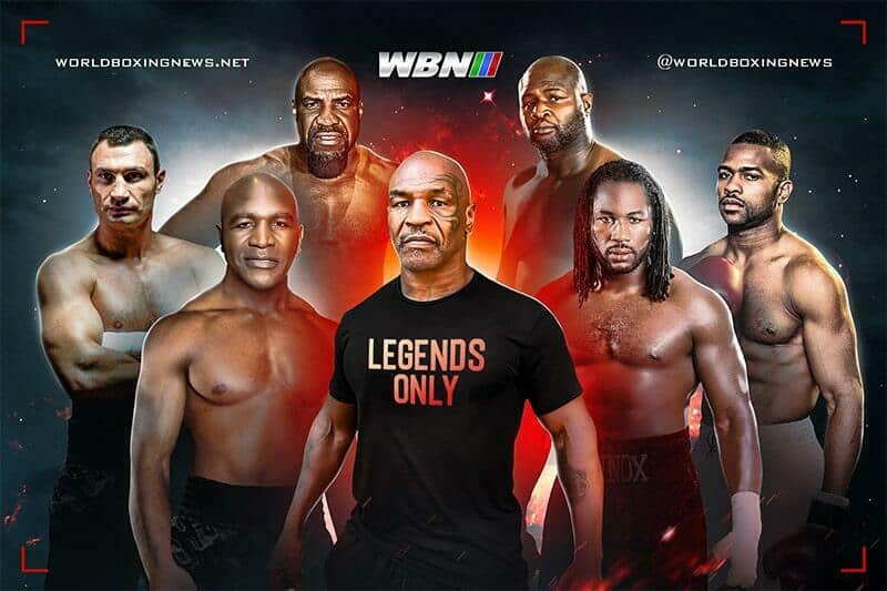 Mike Tyson Legends Only Lennox Lewis Shannon Briggs Vitali Klitschko Roy Jones Jr Evander Holyfield Heavyweight