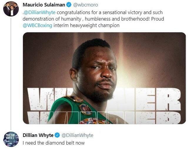 Dillian Whyte vs Deontay Wilder WBC