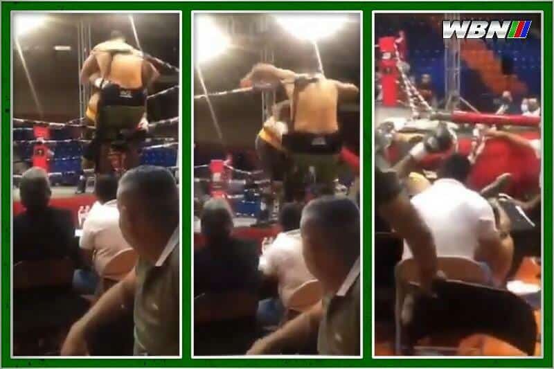Boxing ring collapses at heavyweight fight in Mexico