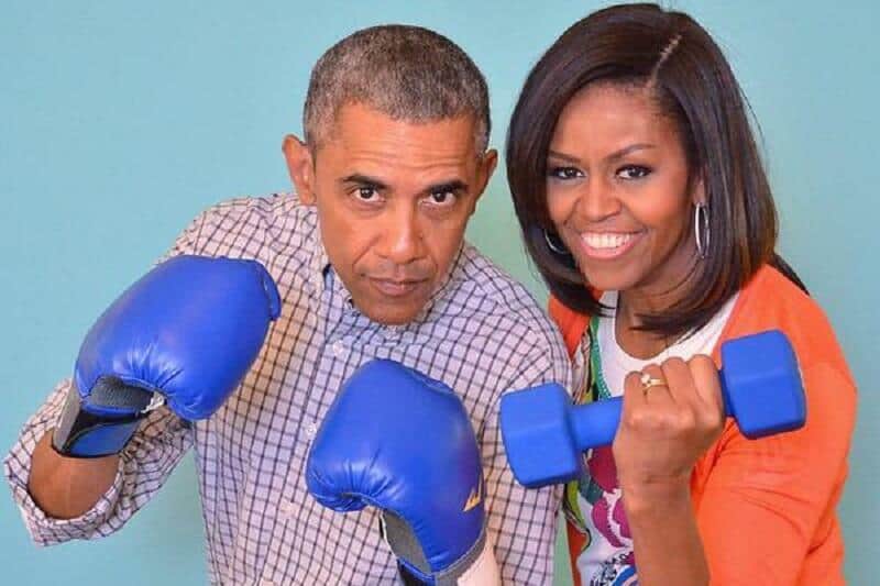 Barack Obama boxing