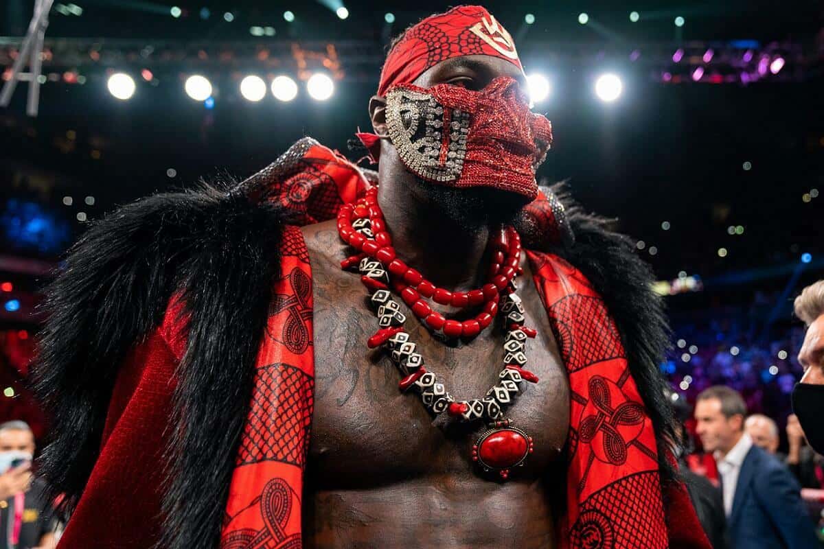 Deontay Wilder ring entrance for Tyson Fury trilogy