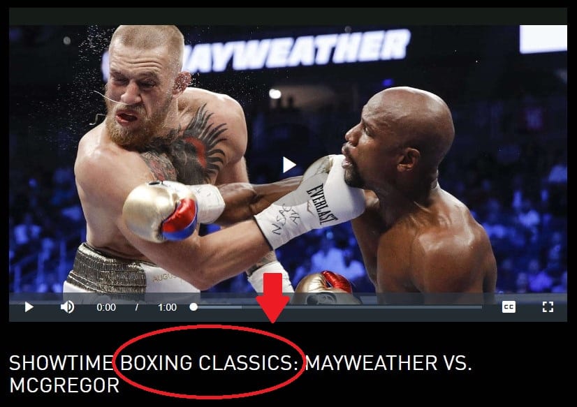 Mayweather vs McGregor Boxing Classics Showtime