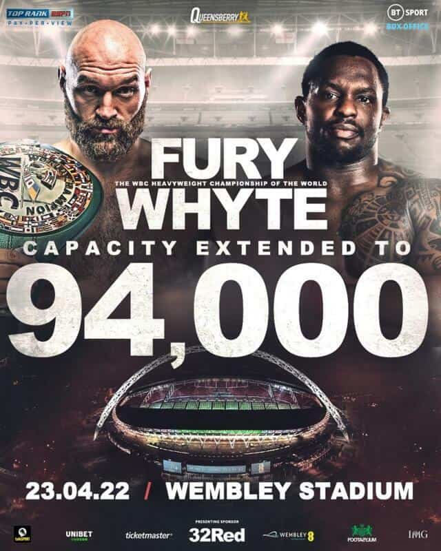 Fury vs Whyte Wembley Capacity
