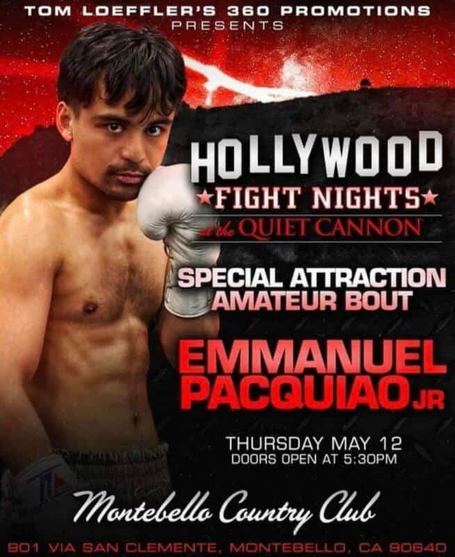 Manny Pacquiao Jr. May 12 Hollywood Fight Night