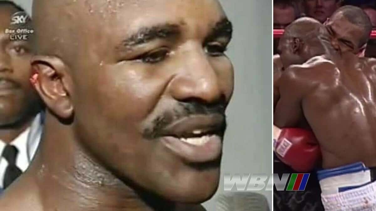 Evander Holyfield's ear Mike Tyson bite Holyfield vs Tyson