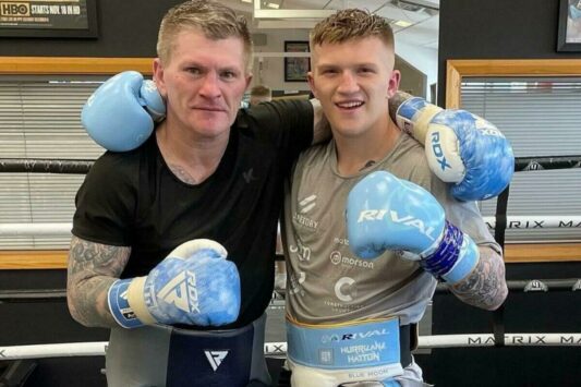 Ricky Hatton Campbell Hatton sparring