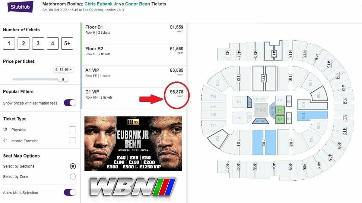 Eubank Jr vs Benn tickets