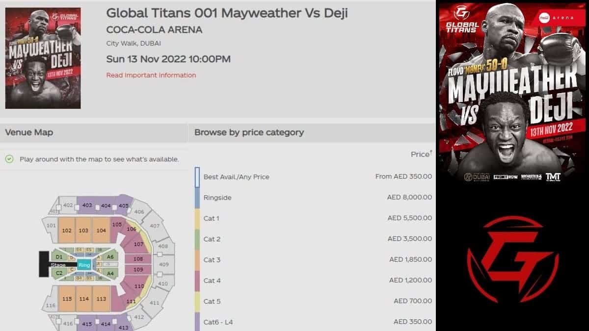 Mayweather vs Deji tickets for Nov 13 on offer at reasonable prices