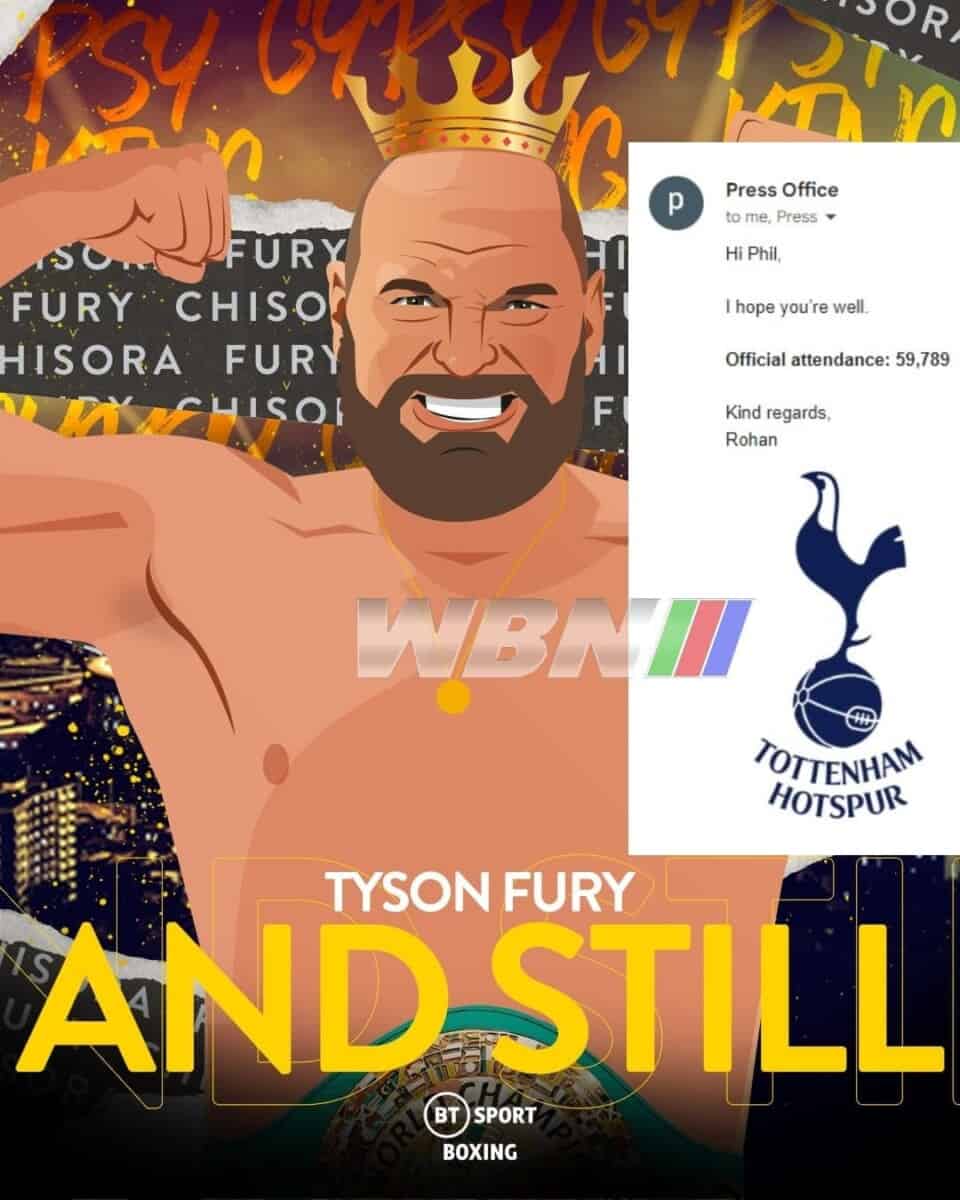 Tyson Fury vs Derek Chisora attendance