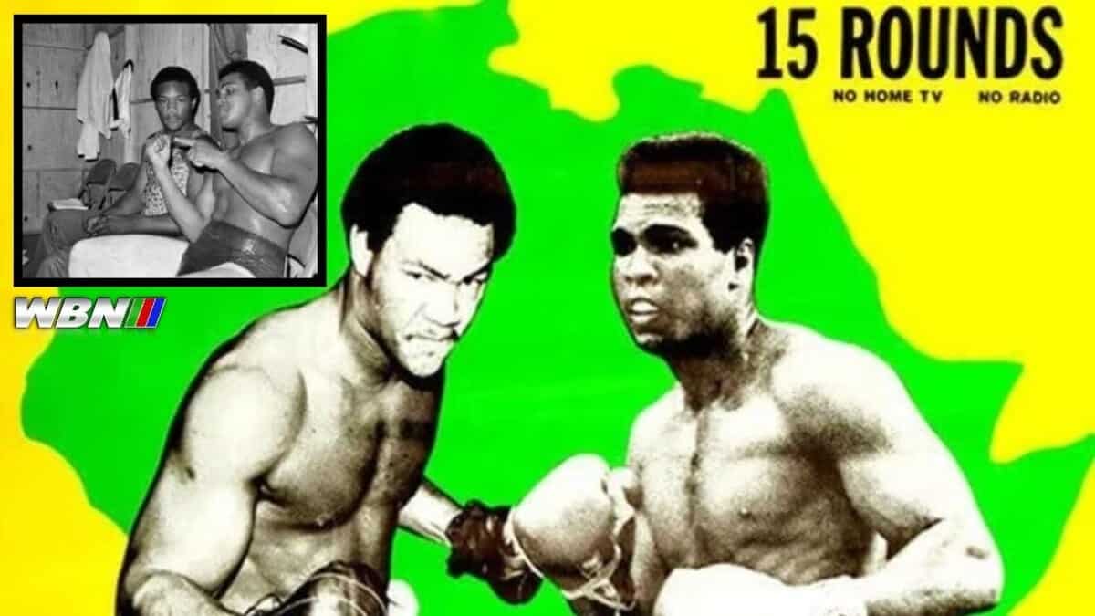George Foreman vs Muhammad Ali with photo