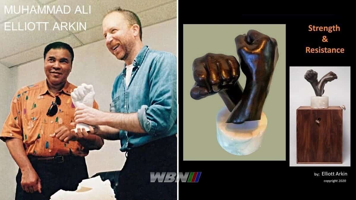 Muhammad Ali bronze hand sculptures