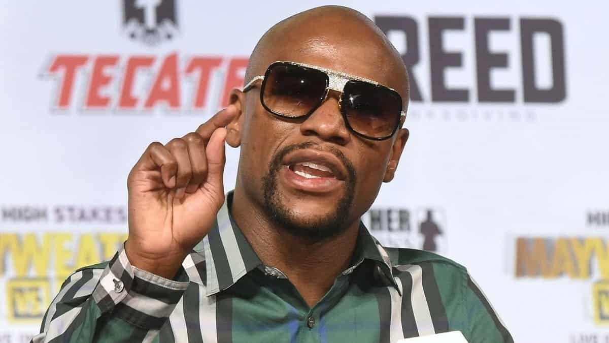 Floyd Mayweather at the Andre Berto press conference.
