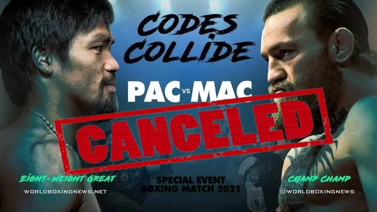 Manny Pacquiao vs Conor McGregor canceled