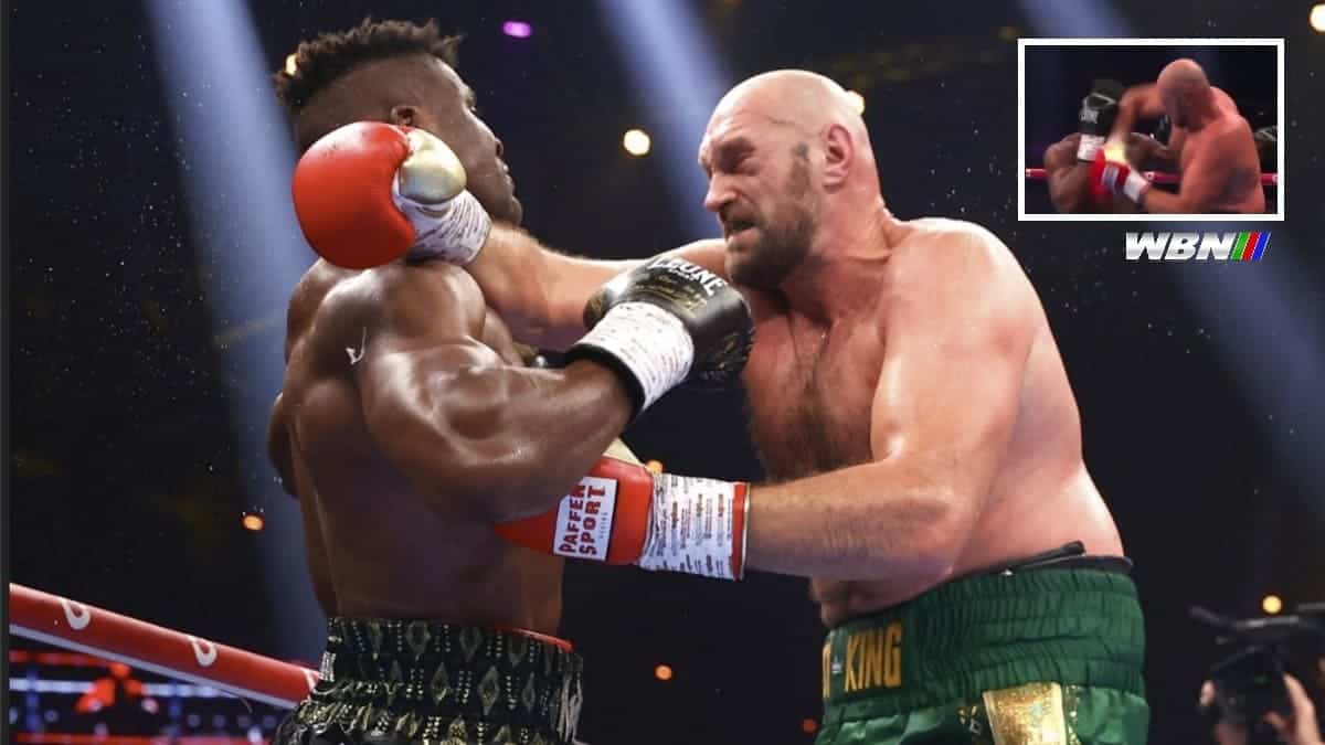 Tyson Fury elbows Francis Ngannou
