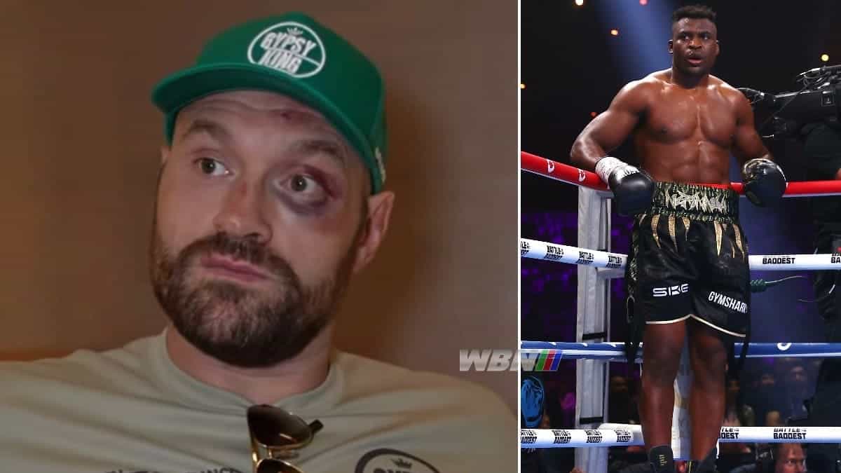 Tyson Fury bruised face after Francis Ngannou