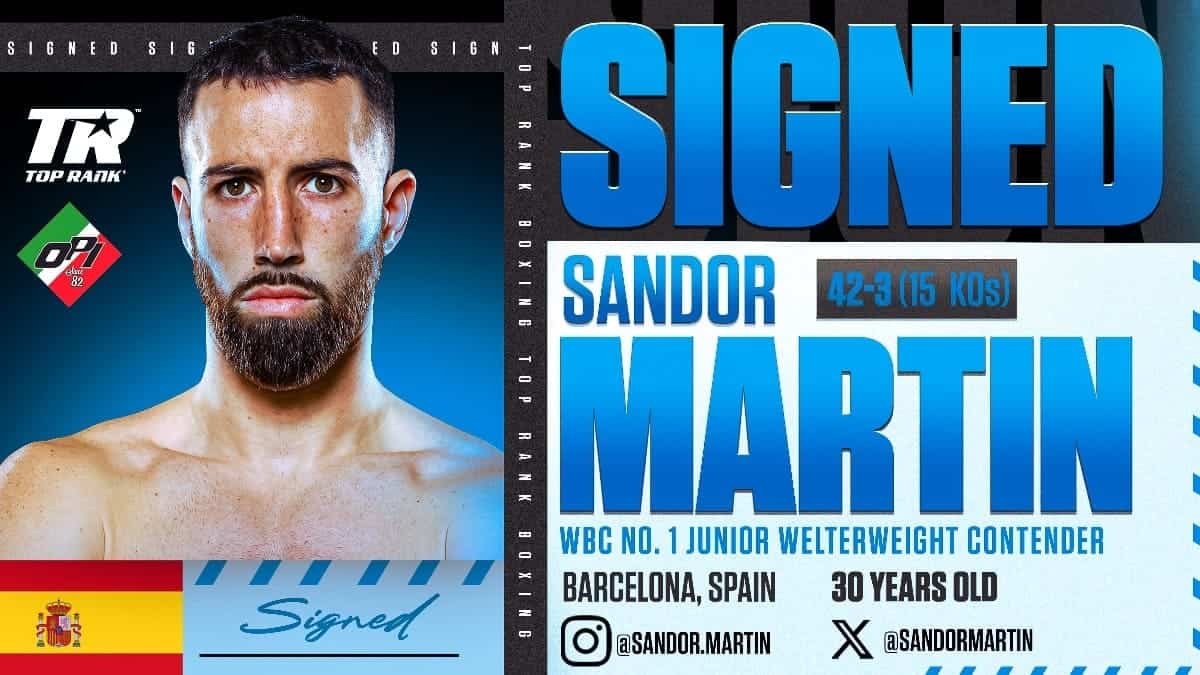 Sandor Martin signs with Top Rank