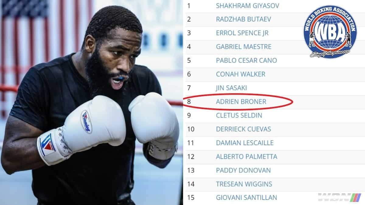 Adrien Broner WBA Rankings Jan 2024