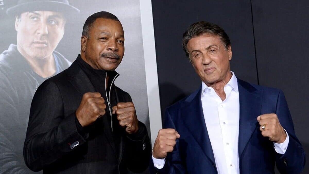 Carl Weathers and Sylvester Stallone