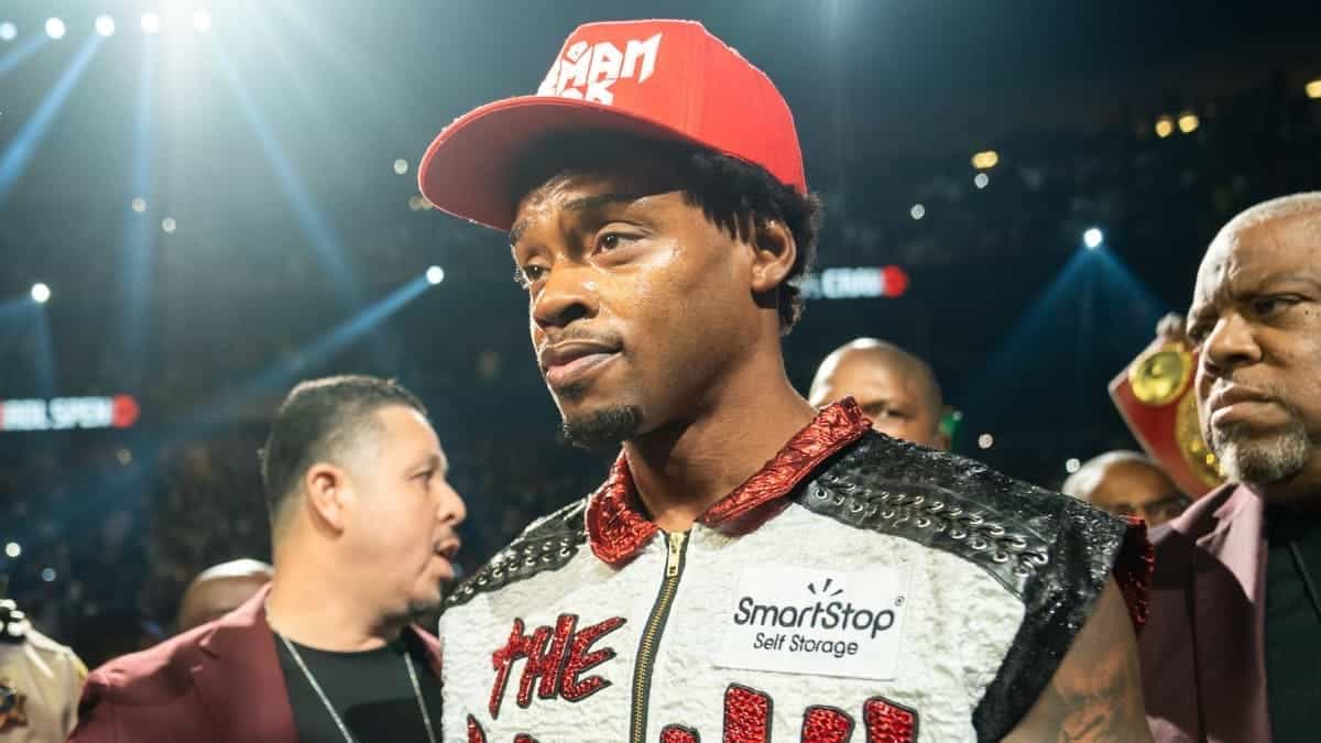 Errol Spence Jr in the ring for Terence Crawford