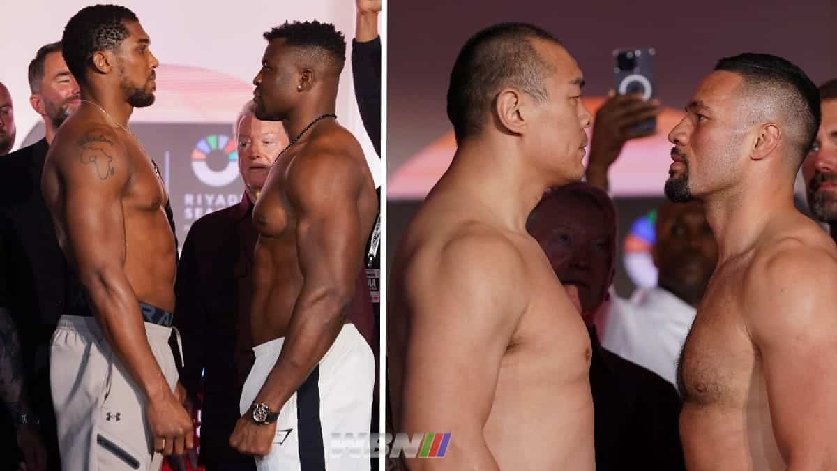 Joshua vs Ngannou Zhang vs Parker weights Heavyweight