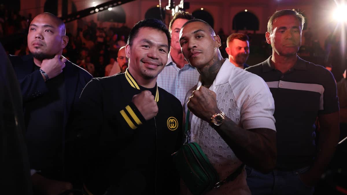 Manny Pacquiao and Conor Benn pose