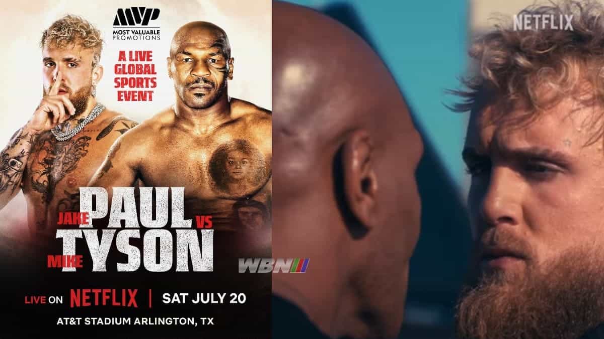 Mike Tyson vs Jake Paul face off