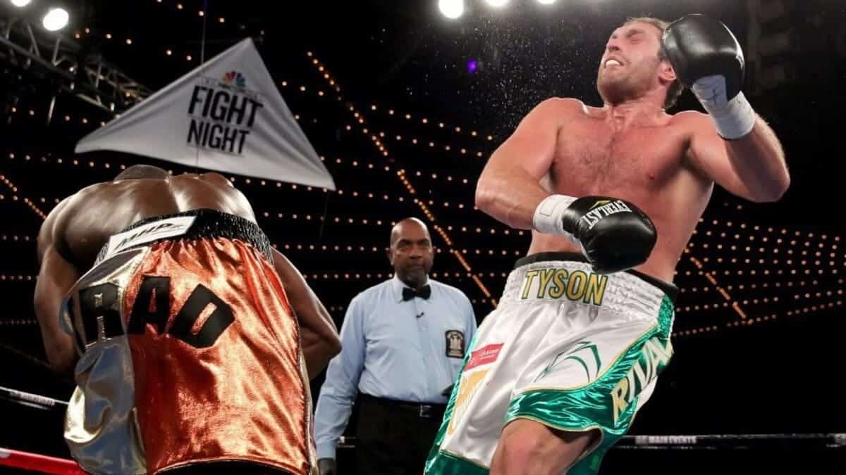 Steve Cunningham knocks Tyson Fury down