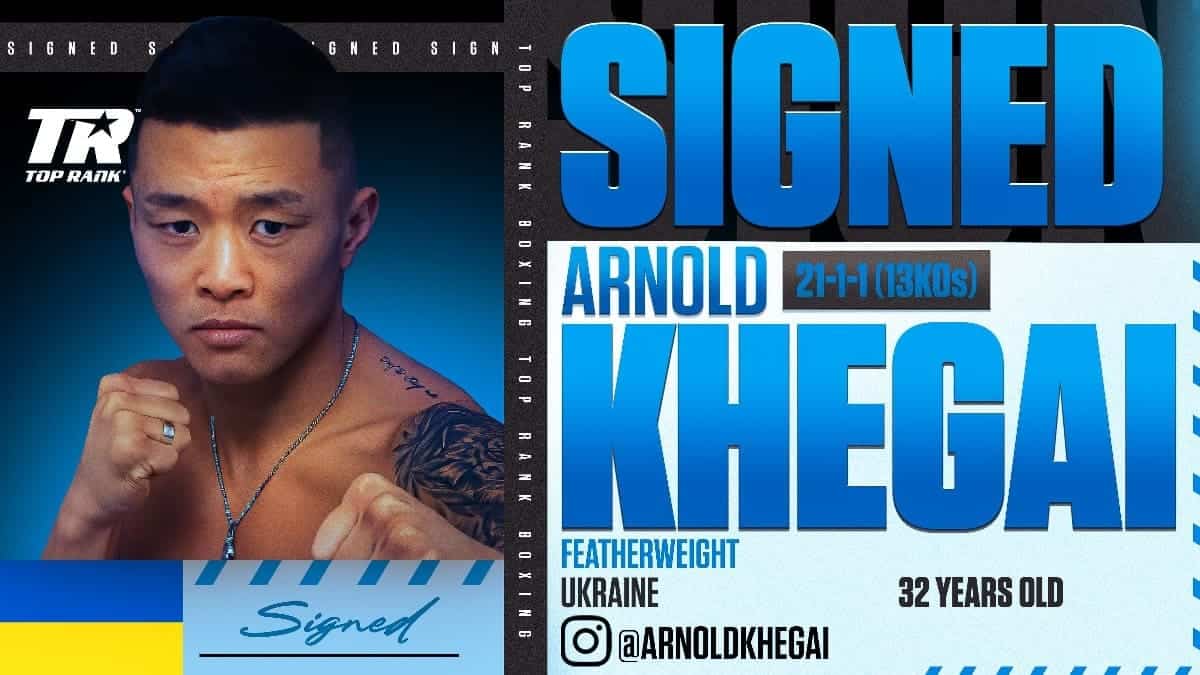 Top Rank signs Ukrainian featherweight Arnold Khegai