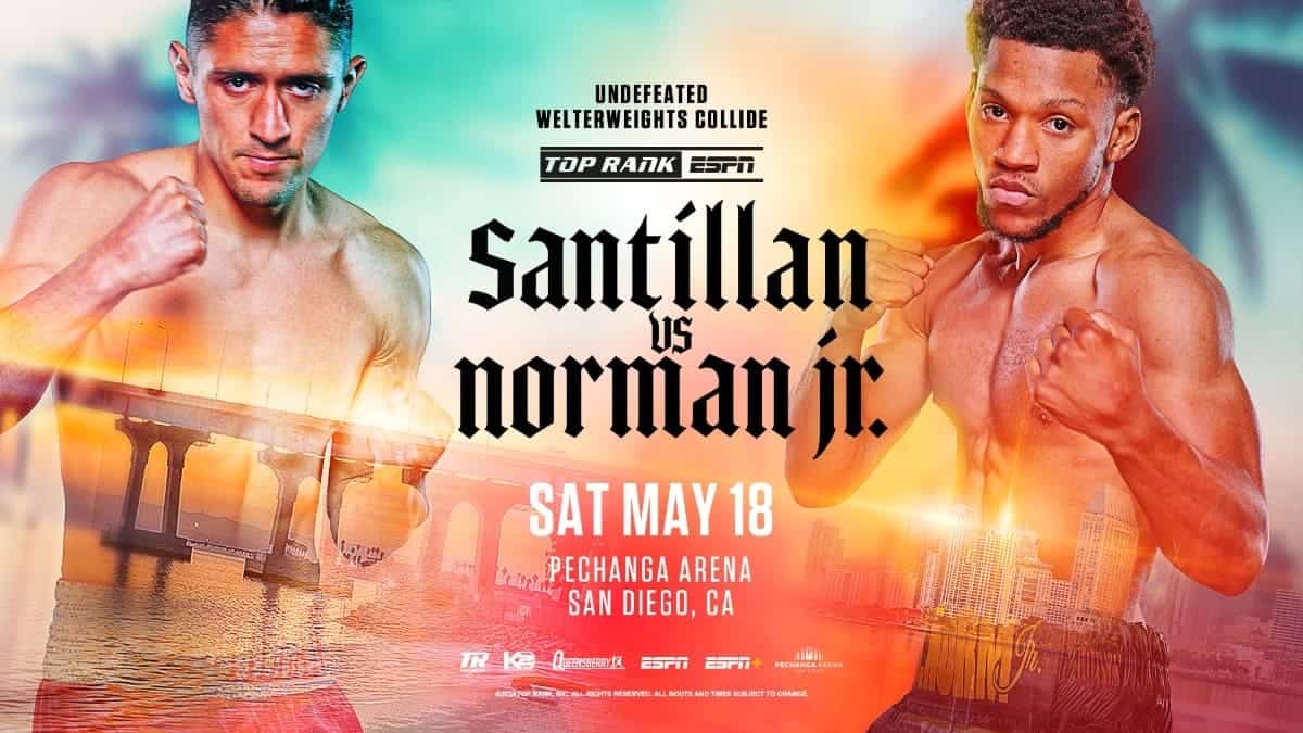 Giovani Santillan to face Brian Norman Jr. on May 18