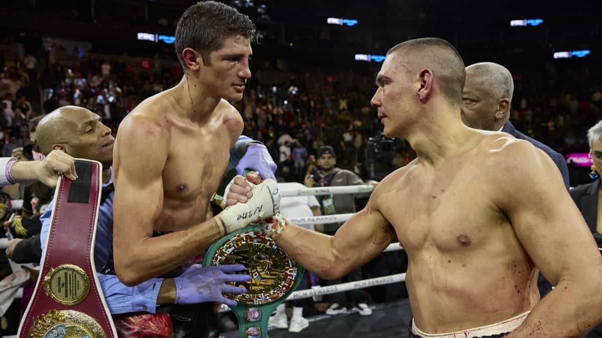 Prime Boxing PPV numbers Tim Tszyu vs Sebastian Fundora handshake